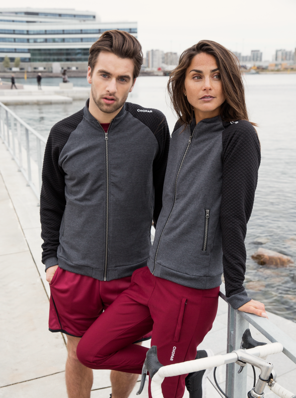 Corvus Full Zip Sweatshirt | Herre Dark Grey melange