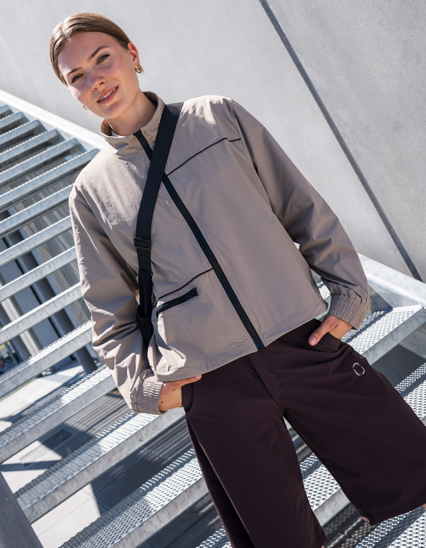 Tech pipe jacket | Women | Beige