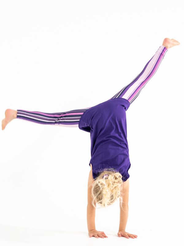 Leggings Børn | NS-142 | Oulet Purple Stripe