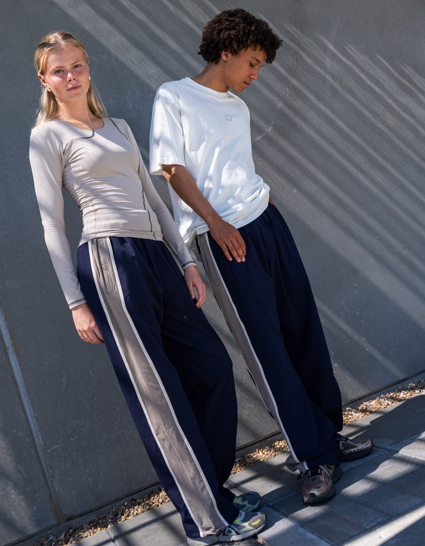 Tech stripe pants | Unisex | Navy