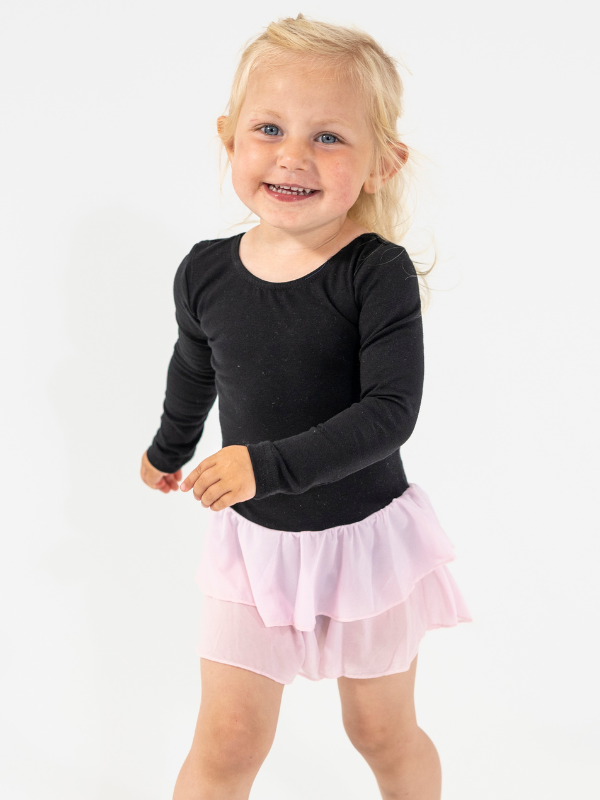 Gymnastikdragt m. skørt | NS-166 Black/Rosa