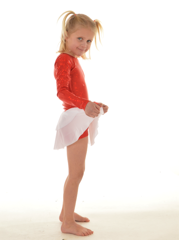 Tulle gymnastikdragt | Rød | Pige