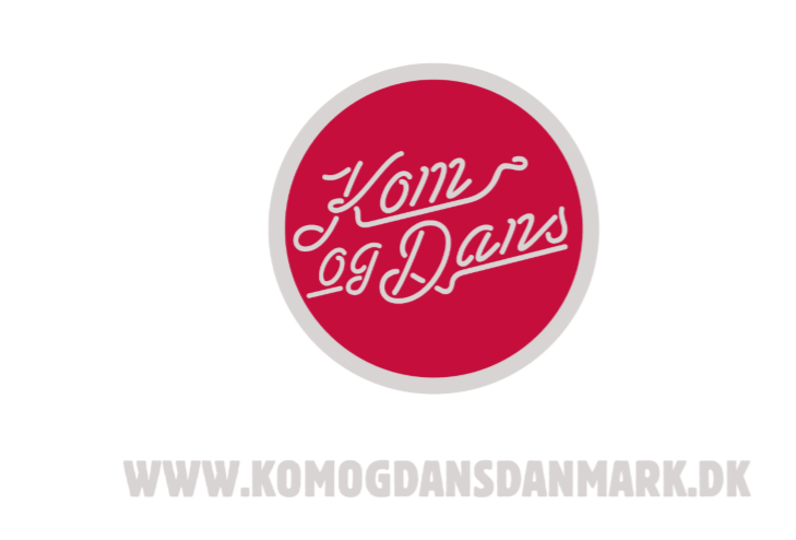 Kom og Dans logo - hvid tekst
