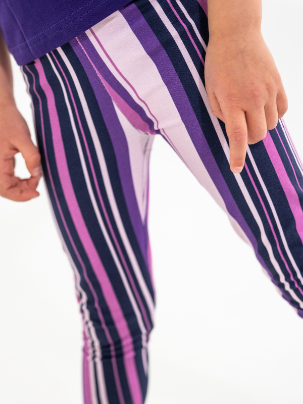 Leggings Børn | NS-142 | Oulet Purple Stripe
