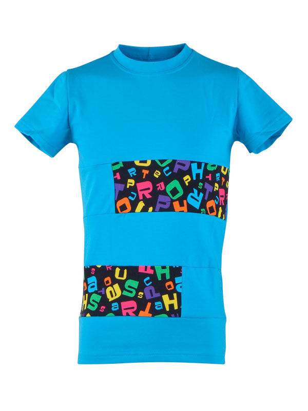 T-shirt | NS-136 Udg Turquiose-kids print