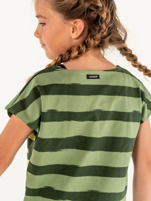 Top | NS-163 | Outlet Green Stripes
